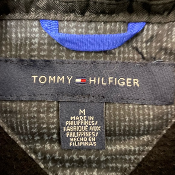 **LIKE NEW** TOMMY HILFIGER Blue & Black Bomber Jacket. Size M - Picture 4 of 7